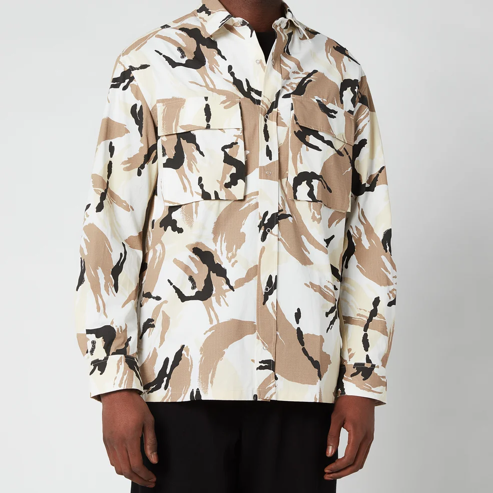 KENZO Men's Tropic Camo Printed Overshirt - Off White Image 1