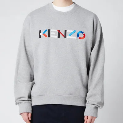 KENZO Men's Multicolour Logo Classic Sweatshirt - Pearl Grey