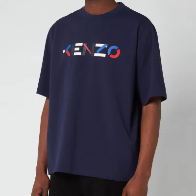 KENZO Men's Multicolour Logo T-Shirt - Navy Blue
