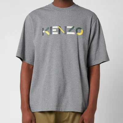 KENZO Men's Multicolour Logo T-Shirt - Dove Grey