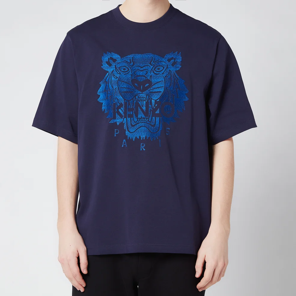 KENZO Men's Light Tiger Oversized T-Shirt - Navy Blue Image 1