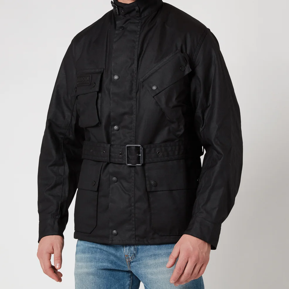 Barbour International Men's Winter Wax Jacket - Black Image 1