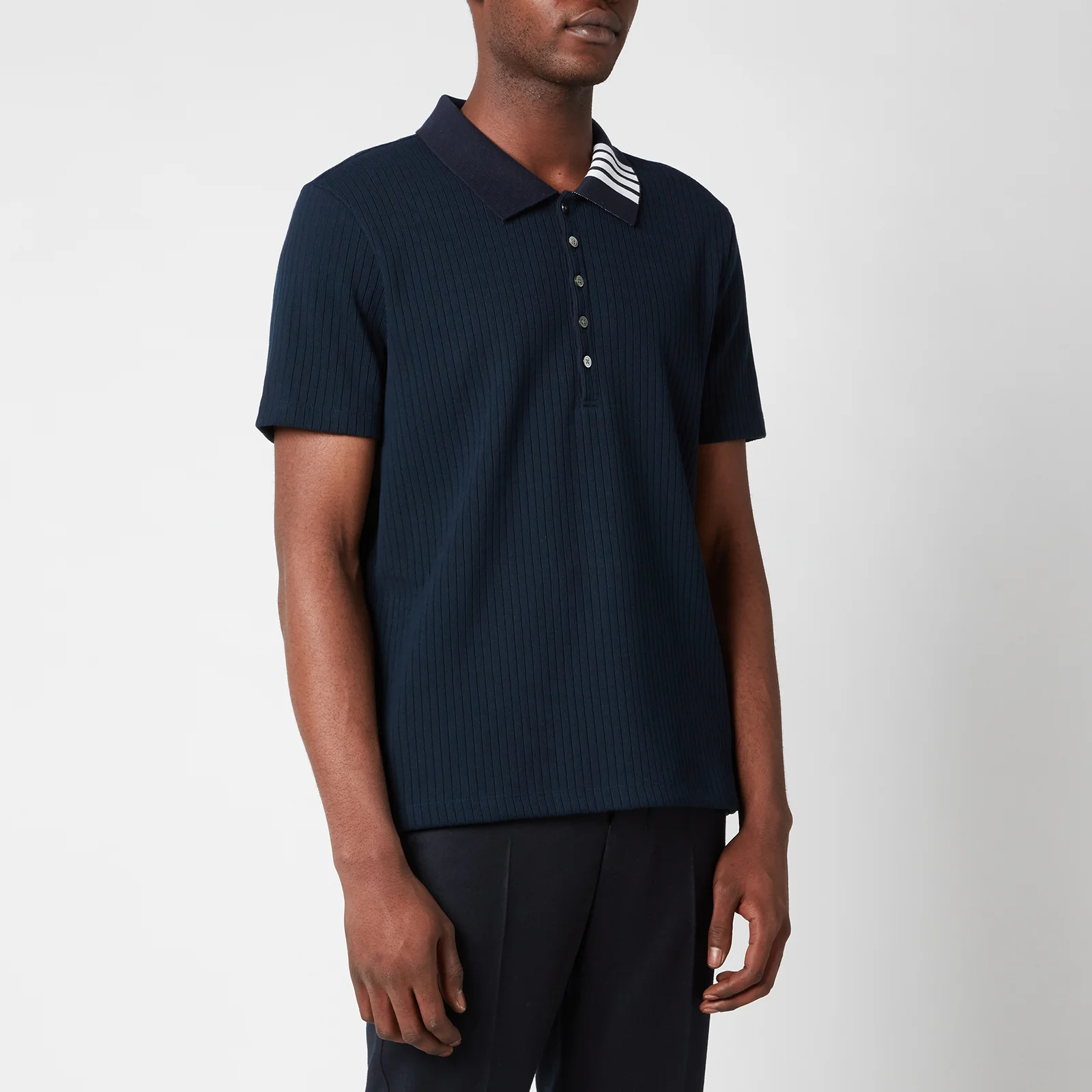 Thom Browne Men's Four-Bar Collar Polo Shirt - Navy Image 1