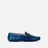 Tod's Women's Gommino Double T Leather Driving Shoes - Blue - Image 1