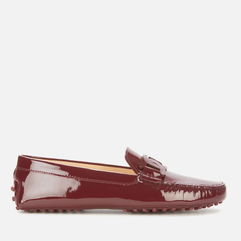 Tod's Women's Gommino Patent Leather Driving Shoes - Burgundy Image 1