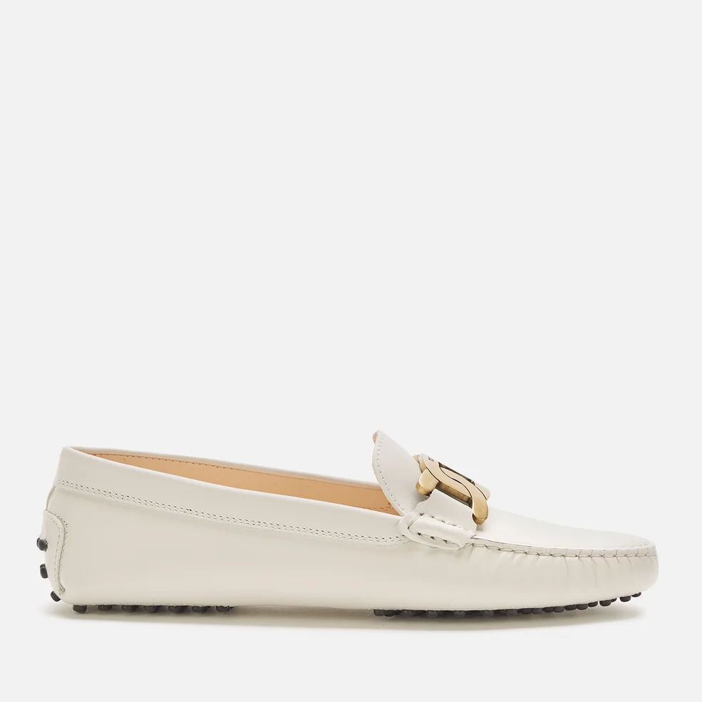 Tod's Women's City Gommino Leather Driving Shoes - White Image 1