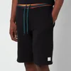 PS Paul Smith Men's Drawstring Stripe Rib Jersey Shorts - Black - Image 1