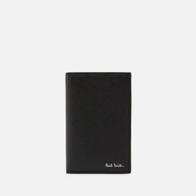 PS Paul Smith Men's Leather Mini Print Credit Card Wallet - Black