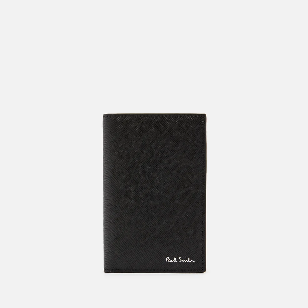 PS Paul Smith Men's Leather Mini Print Credit Card Wallet - Black Image 1