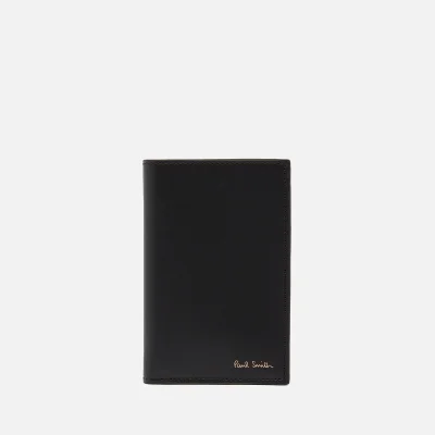 PS Paul Smith Men's Leather Internal Stripe Credit Card Wallet - Black