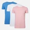 Polo Ralph Lauren Men's Cotton 3-Pack Crewneck T-Shirts - White/Bermuda Blue/Pink - Image 1