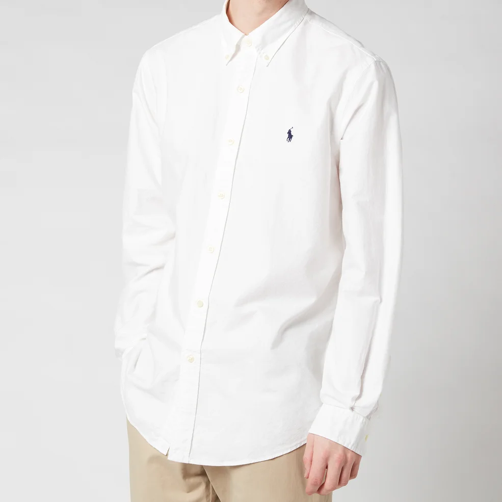 Polo Ralph Lauren Men's Custom Fit Oxford Long Sleeved Shirt - White - S Image 1