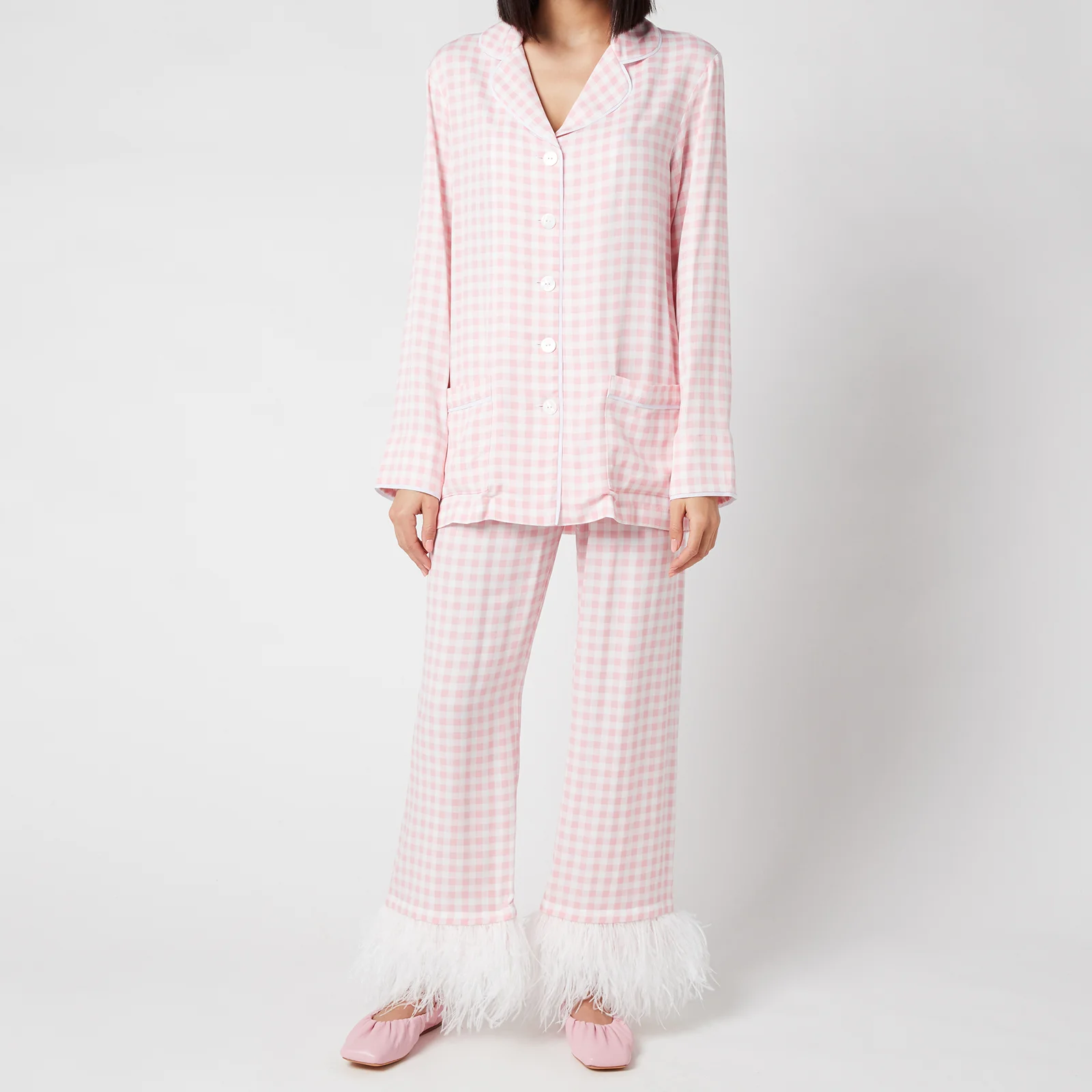 Sleeper Women's Party Pyjama Set with Feathers - Pink Image 1