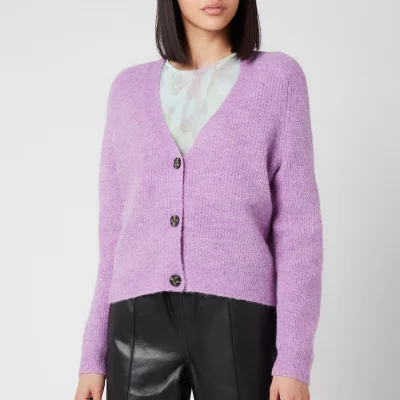 Ganni Women's Soft Wool Knit Cardigan - Pastel Lilac
