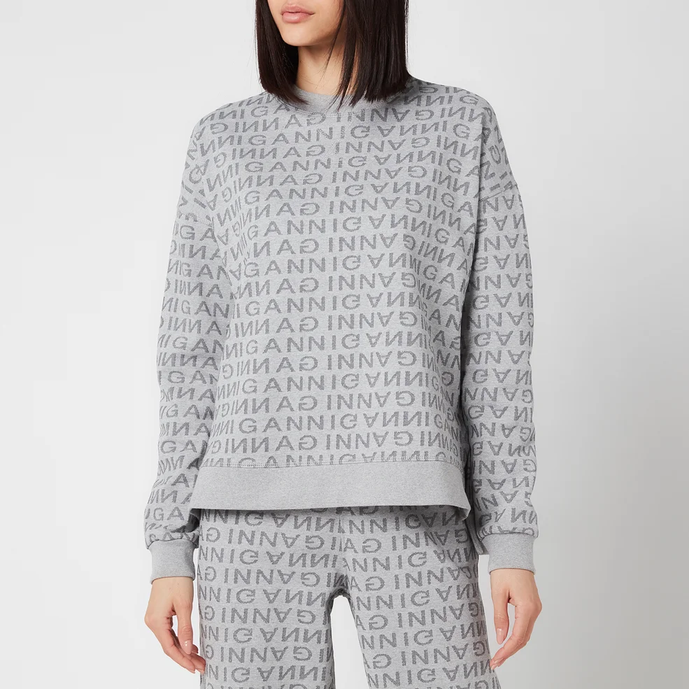Ganni Women's Jacquard Isoli Sweatshirt - Grey Image 1