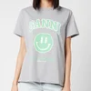 Ganni Women's Smiley Face Cotton Jersey T-Shirt - Paloma Melange - Image 1