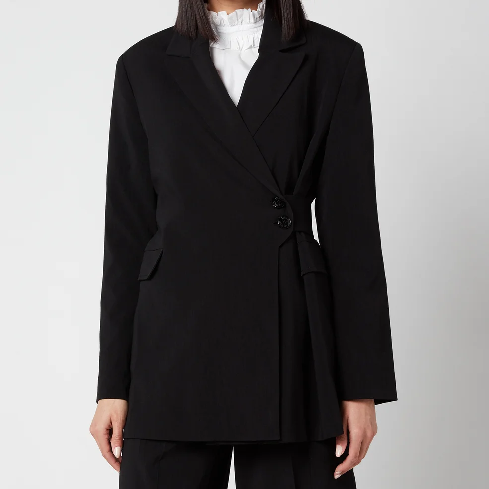 Ganni Women's Melange Suiting Jacket - Black Image 1
