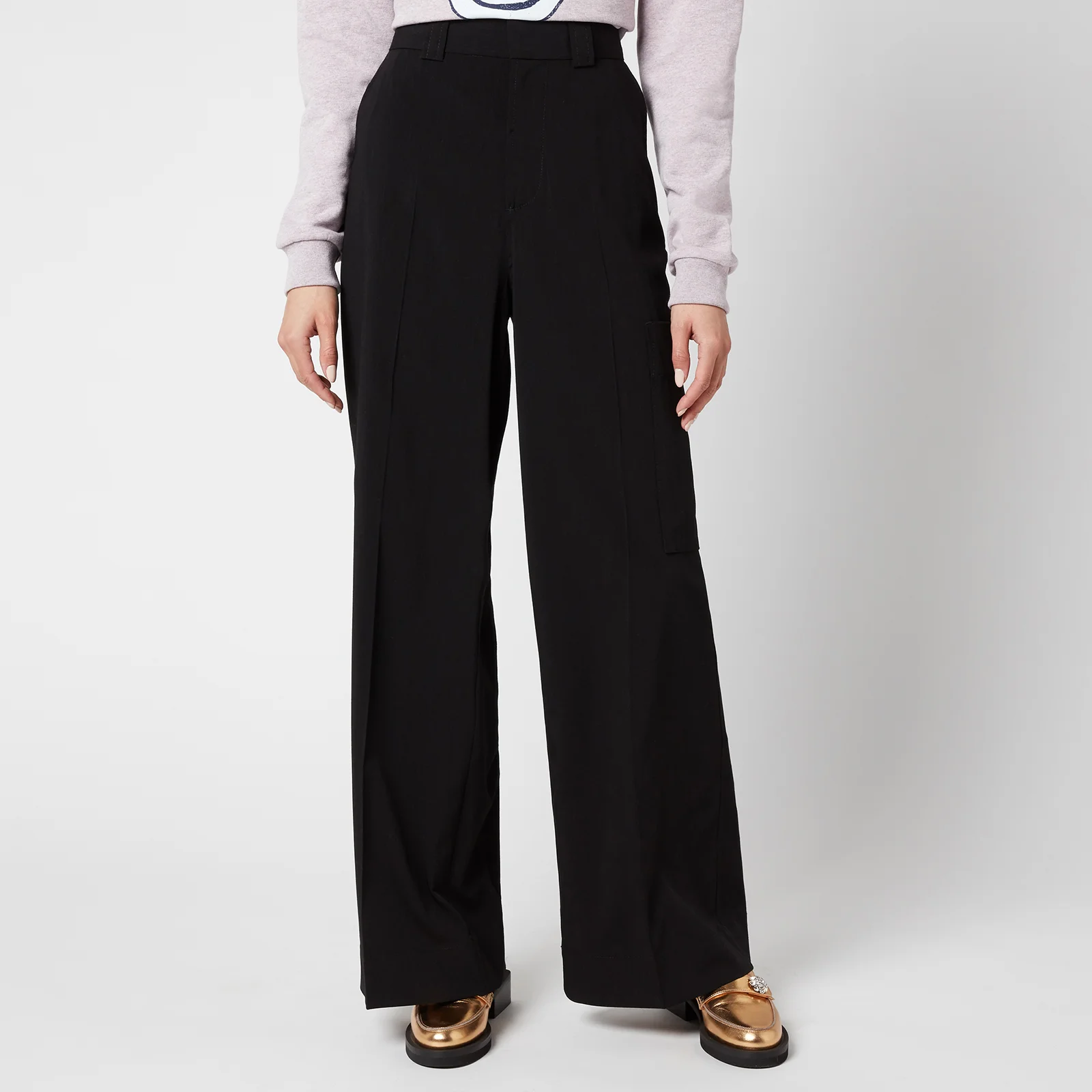 Ganni Women's Melange Suiting Trousers - Black Image 1