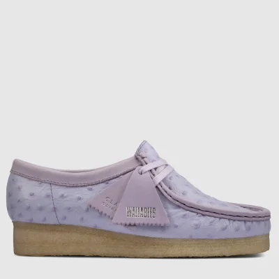 Clarks Original Women's Wallabee Ostrich Print Shoes - Lilac