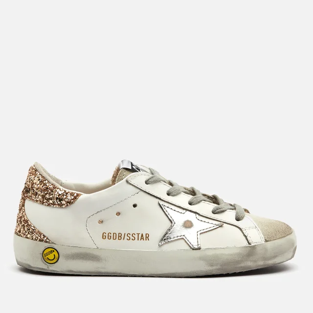 Golden Goose Kids' Super Star Leather Trainers - White/Ice/Silver/Gold