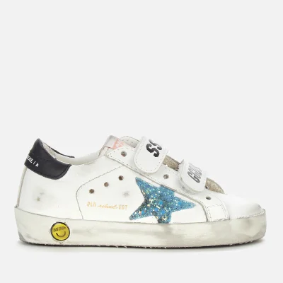 Golden Goose Toddlers' Old School Leather Trainers - White/Light Blue/Black -UK