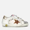 Golden Goose Toddlers' Old School Leather & Canvas Trainers - White/Silver/Beige Leo - Image 1