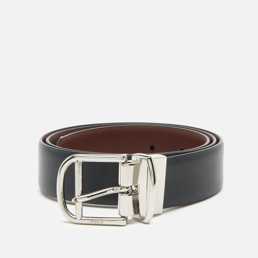 Polo Ralph Lauren Men's Smooth Leather Reversible Belt - Black/Saddle Image 1