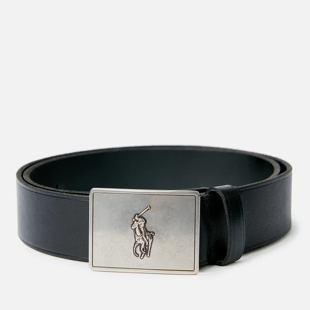 Polo Ralph Lauren Men's 36mm Plaque Vachetta Belt - Black