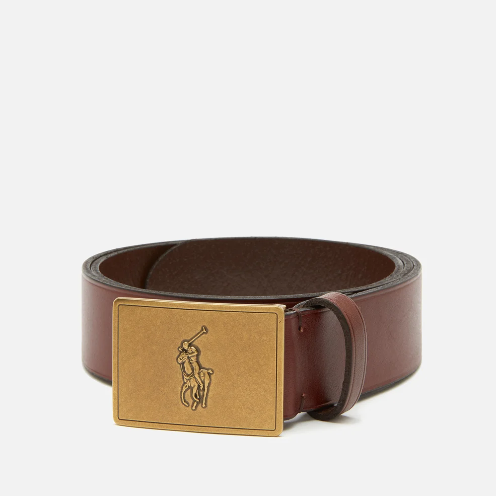 Polo Ralph Lauren Men's 36mm Plaque Vachetta Belt - Brown Image 1