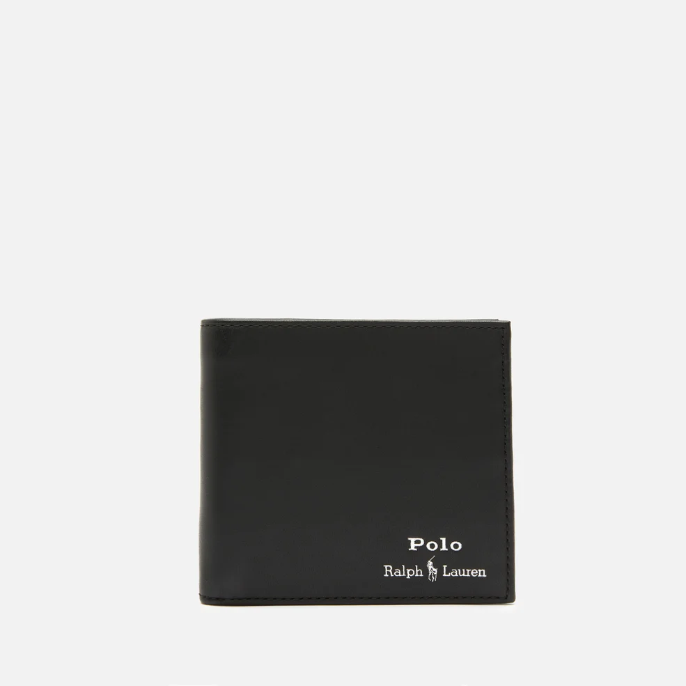 Polo Ralph Lauren Men's Smooth Leather Bifold Coin Wallet - Black Image 1