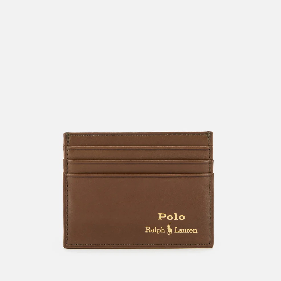 Polo Ralph Lauren Men's Smooth Leather Cardholder - Olive Image 1