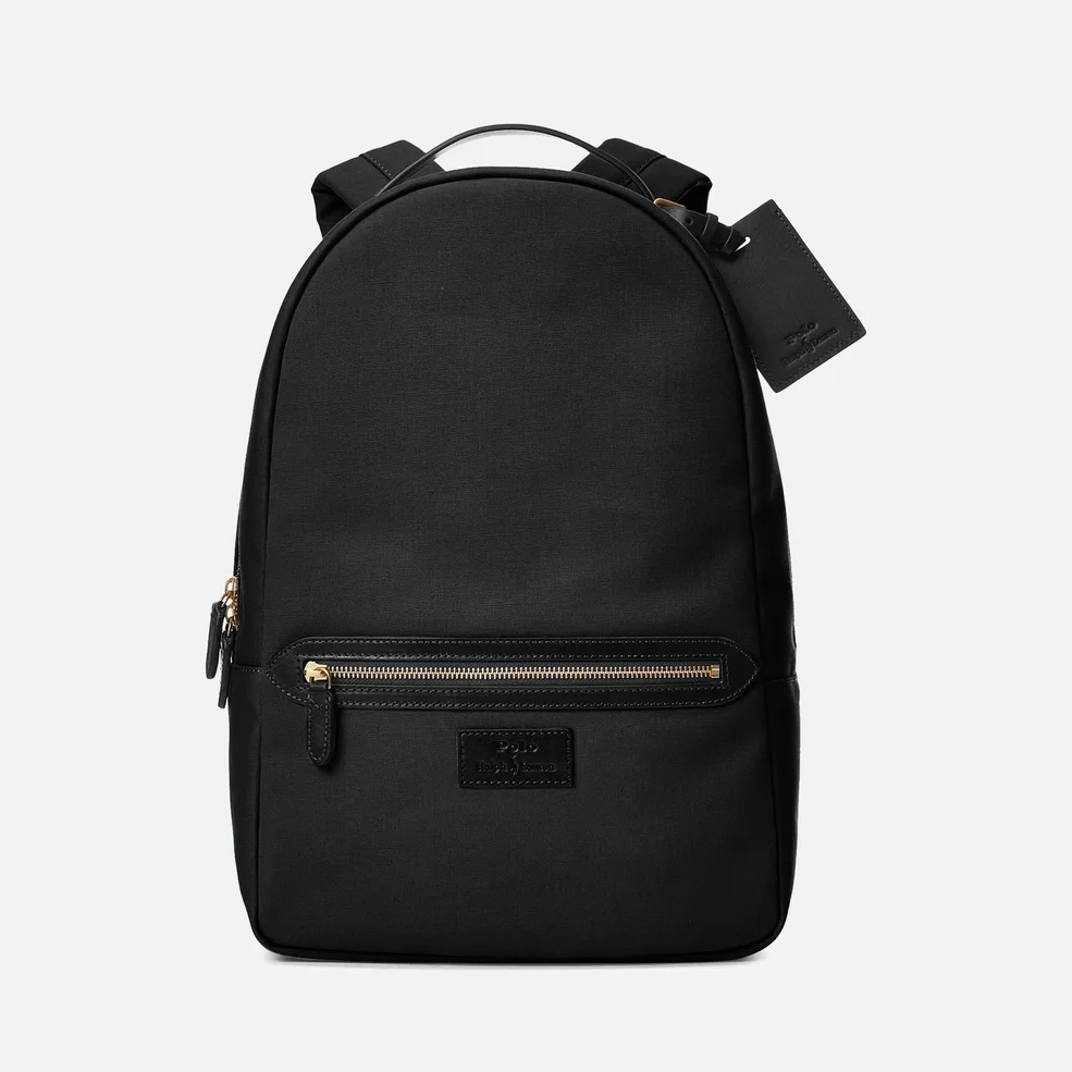 Polo Ralph Lauren Men's Leather-Trim Canvas Backpack - Black Image 1