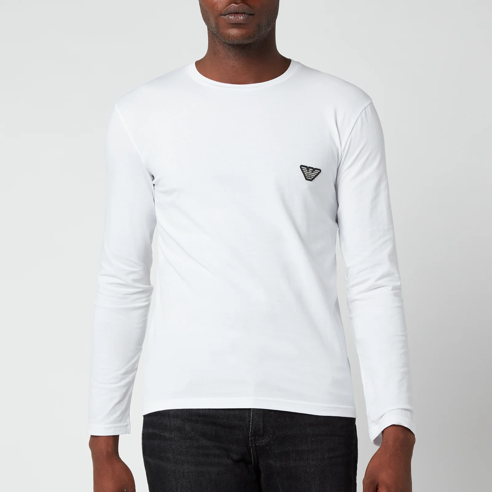 Emporio Armani Men's Shiny Logoband Longsleeve T-Shirt - White Image 1