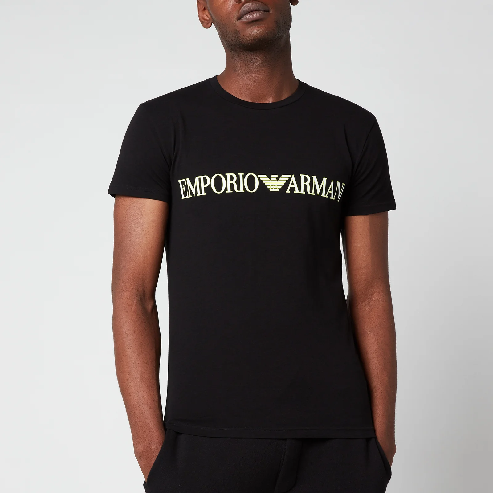 Emporio Armani Men's Megalogo Crew Neck T-Shirt - Black Image 1