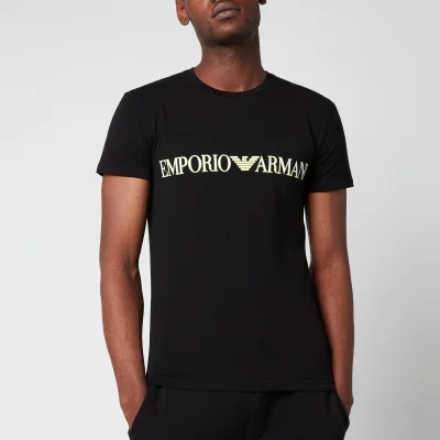 Emporio Armani Men's Megalogo Crew Neck T-Shirt - Black
