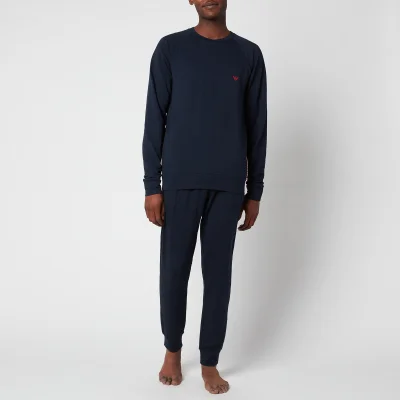 Emporio Armani Men's Stretch Terry Sweatshirt and Trousers Set - Blue