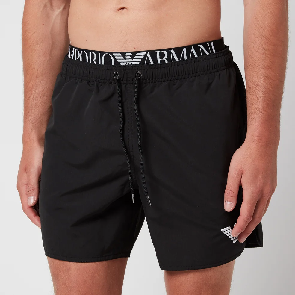 Emporio Armani Men's Logoband Swim Shorts - Black Image 1