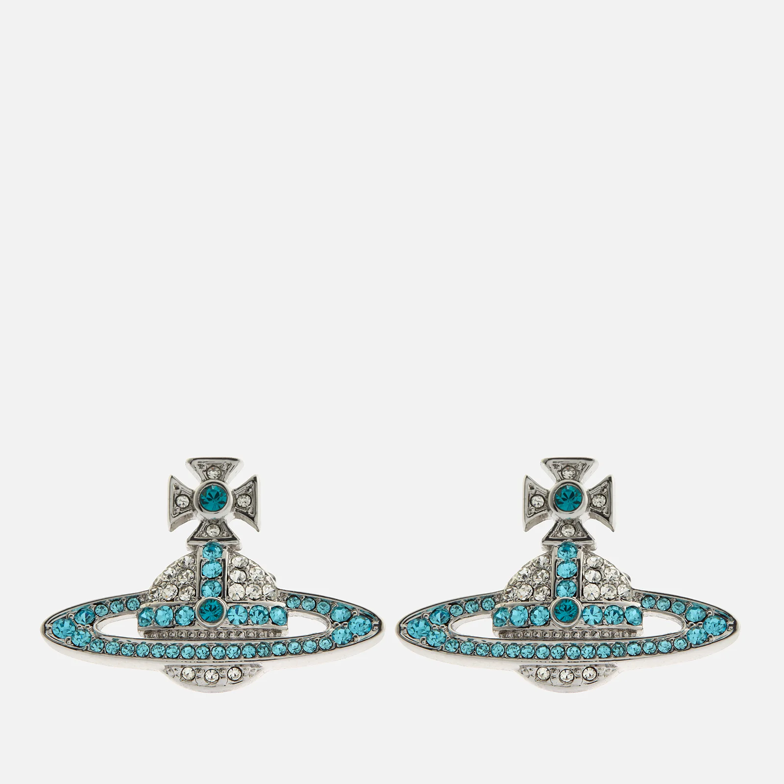 Vivienne Westwood Women's Kika Earrings - Silver-Tone Crystal Aqua Image 1