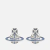 Vivienne Westwood Women's Suffolk Bas Relief Earrings - Rhodium Crystal Light Sapphire - Image 1