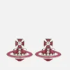 Vivienne Westwood Women's Regina Small Bas Relief Earrings - Rhodium Indian Pink - Image 1