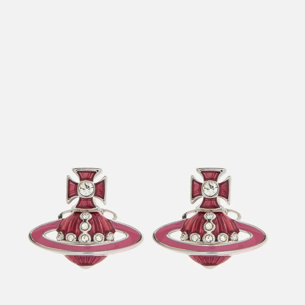Vivienne Westwood Women's Regina Small Bas Relief Earrings - Rhodium Indian Pink Image 1
