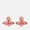 Vivienne Westwood Women's Suffolk Bas Relief Earrings - Pink Gold Crystal Fuchsia - Image 1
