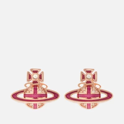 Vivienne Westwood Women's Suffolk Bas Relief Earrings - Pink Gold Crystal Fuchsia