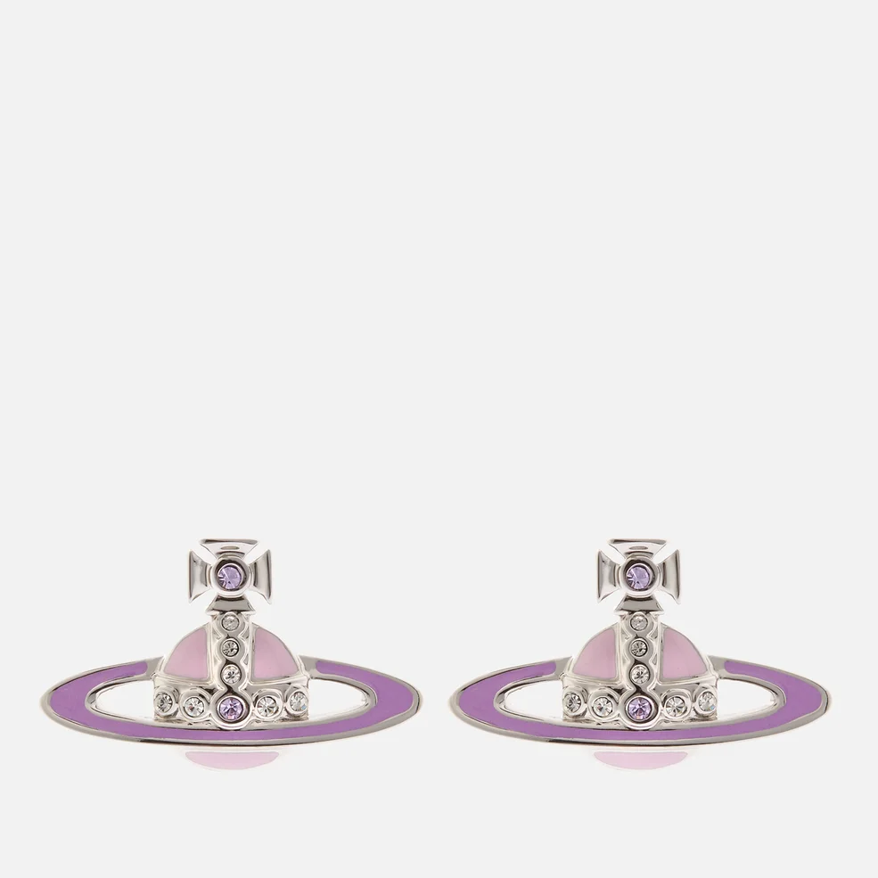 Vivienne Westwood Women's Small Neo Bas Relief Earrings - Rhodium Lavender Image 1