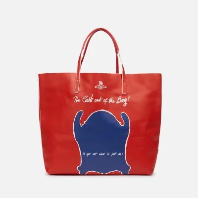 Vivienne Westwood Women's U Get Out What u Put in! Leather Shopper Bag - Red