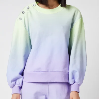 Olivia Rubin Women's Nettie Sweater with Crystal Buttons - Lilac Green Ombre