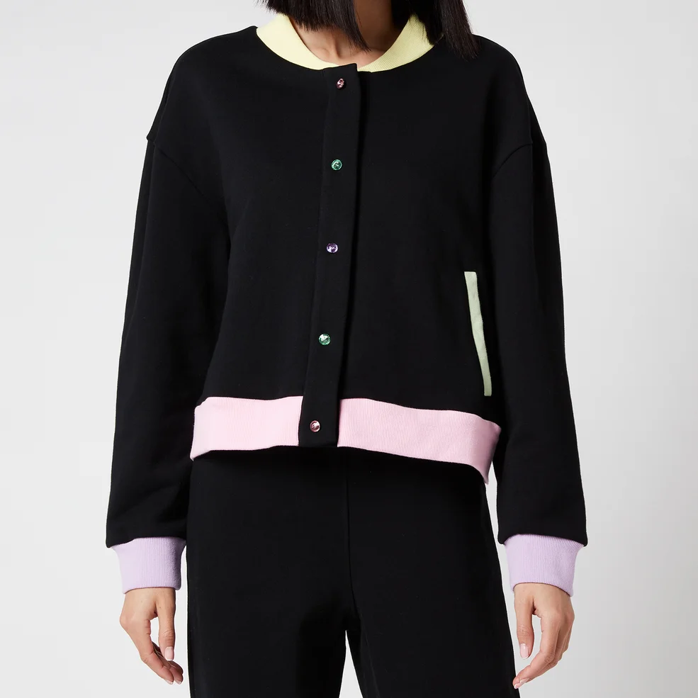 Olivia Rubin Women's Cassia Jersey Varsity Jacket - Black Image 1