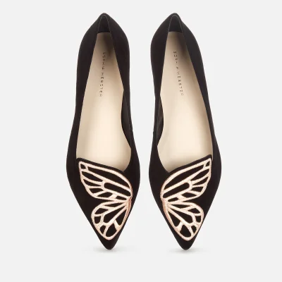 Sophia Webster Women's Butterfly Pointed Flats - Black/Rose Gold