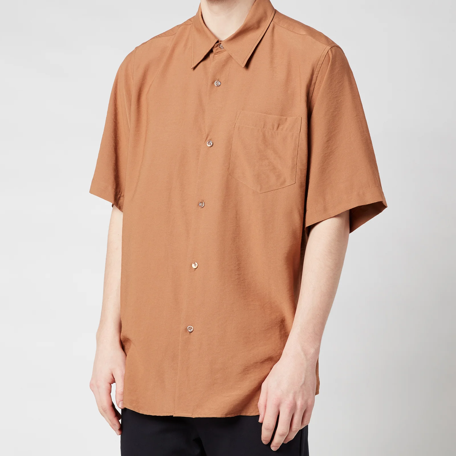 AMI Men's Summer Fit Short Sleeve Shirt - Brown Image 1