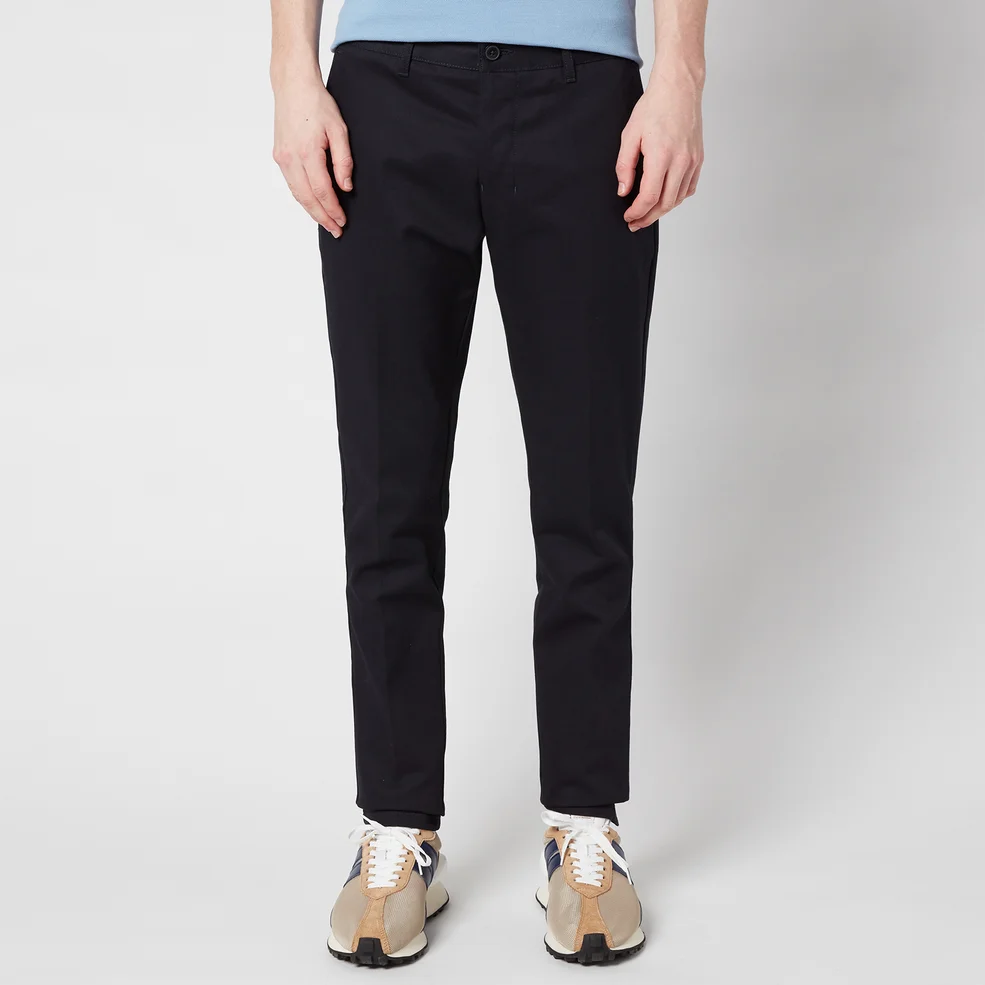 AMI Men's Cigarette Fit Chinos - Navy Image 1